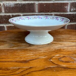 Victoria Czecho-Slovakia Fruit Bowl Plate Compotier Rose Gold Garland